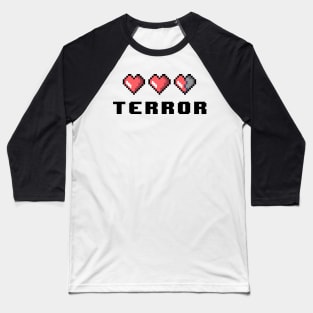 Pixel Terror Damaged Heart Baseball T-Shirt